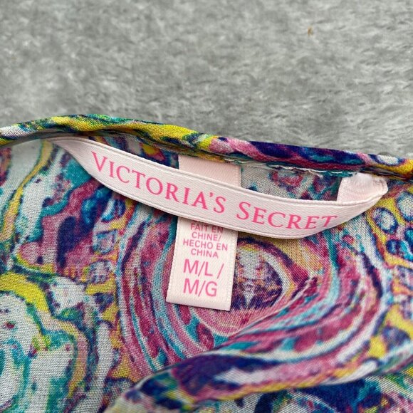 Victoria's Secret Swim Cover Up Kimono Women Medium Multicolor Paisley Polyester - Picture 4 of 10